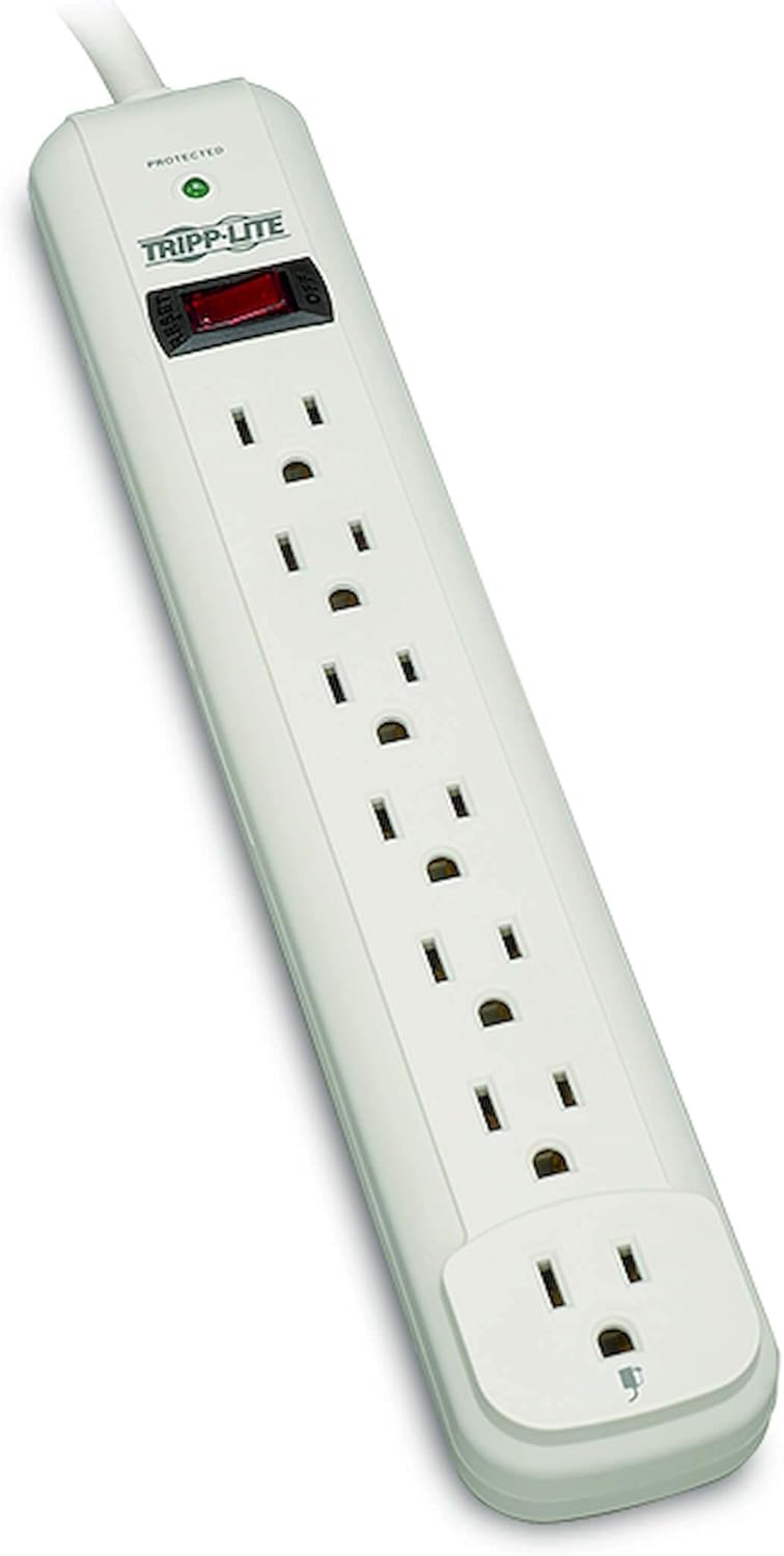 Tripp Lite 7 Outlet Surge Protector with 12ft Cord for Safety
