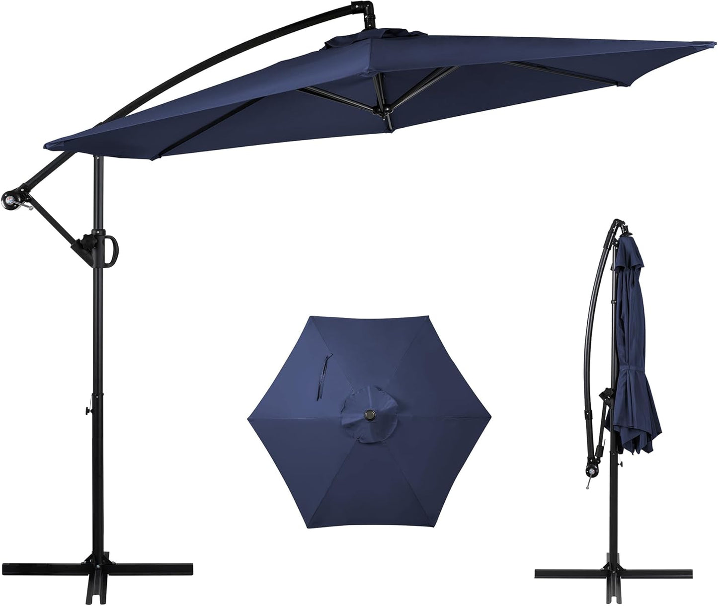 Shintenchi Patio Offset Umbrella with Easy Tilt Adjustment