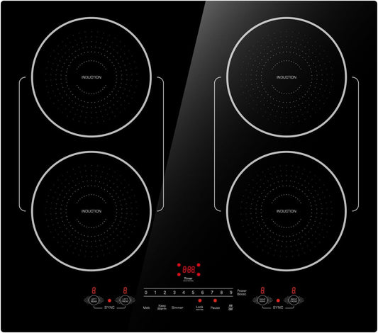 24 Inch Induction Cooktop with 4 Burners and Smart Features