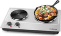 Hot Plate Double Burner 1800W Cast Iron Electric Stove - Portable