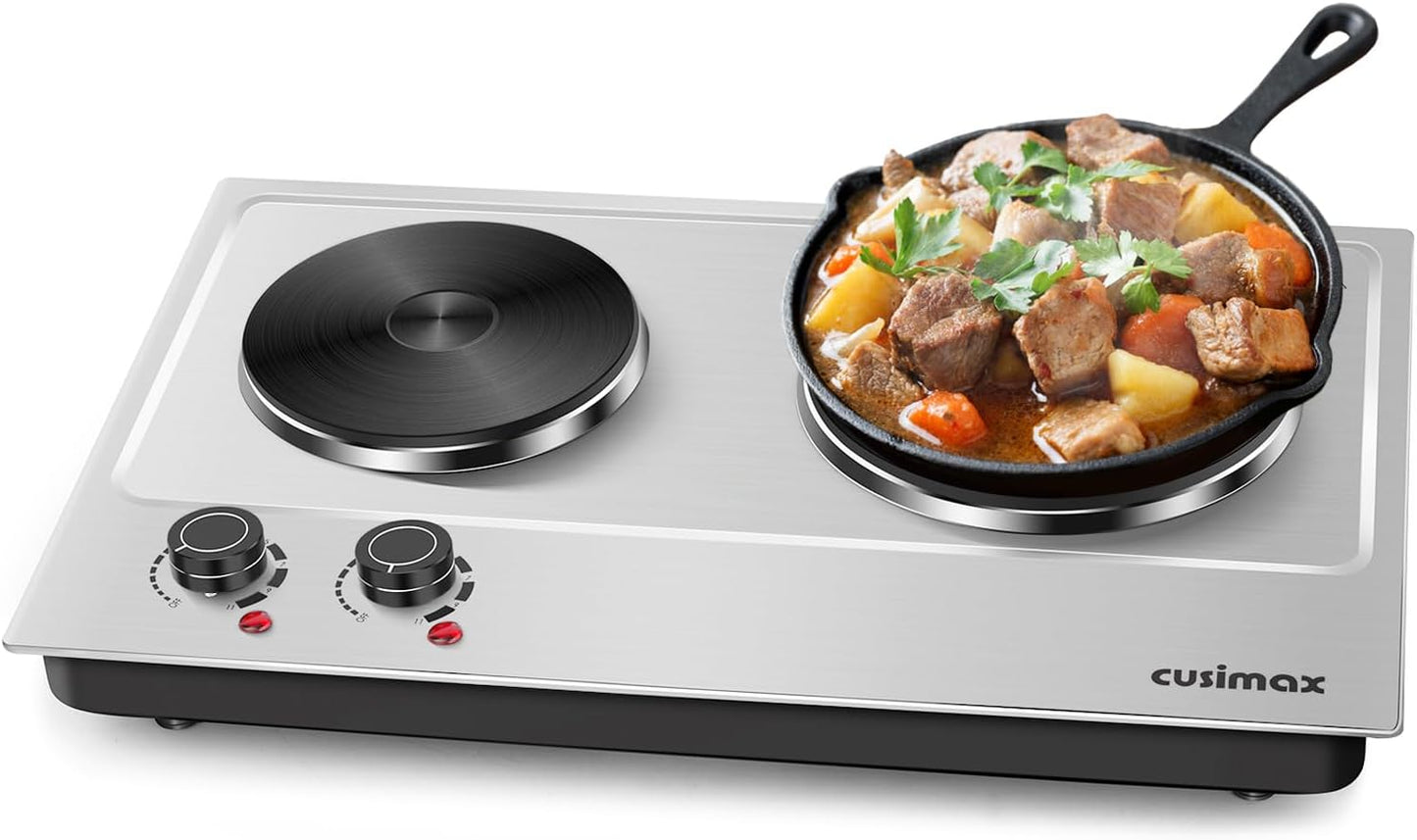 CUSIMAX Double Burner Hot Plate for Versatile Cooking Needs