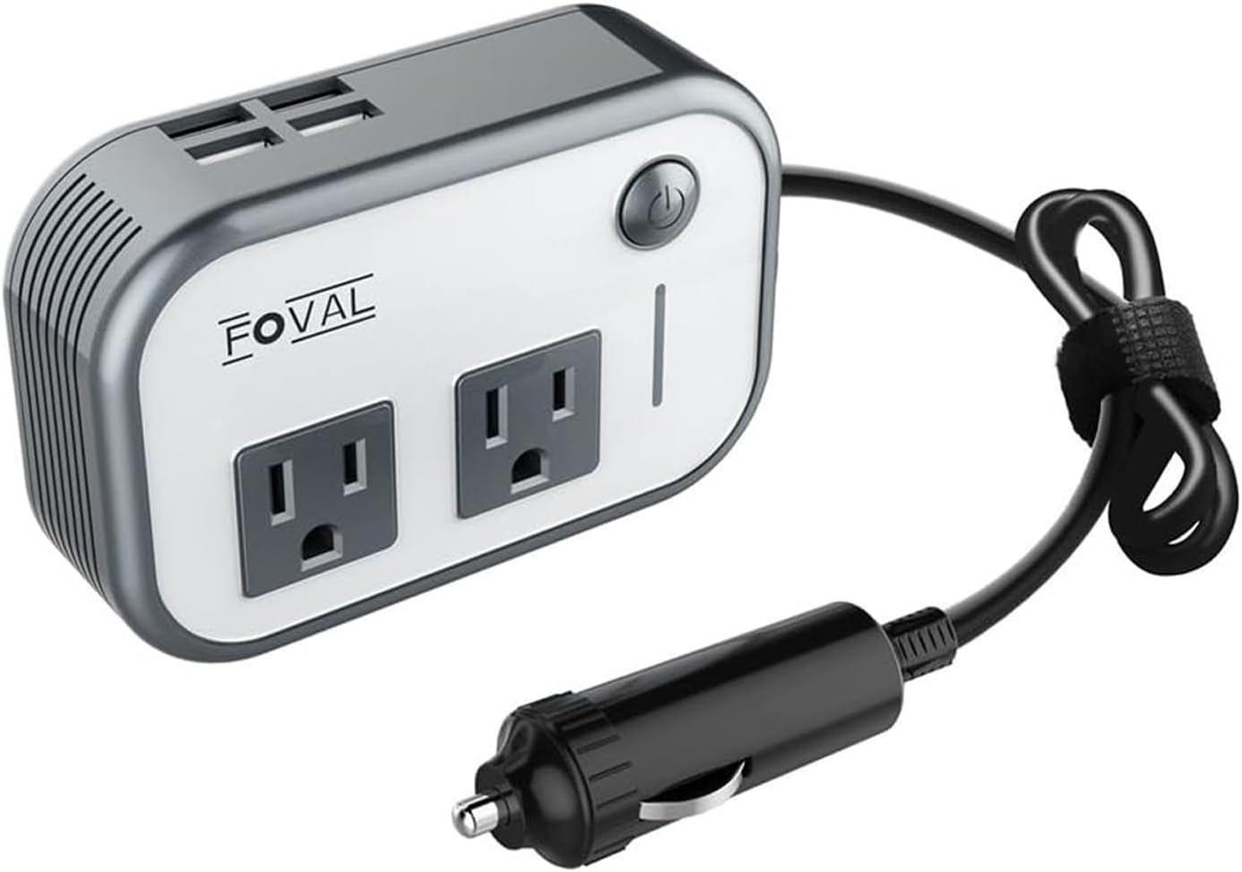 FOVAL 200W Car Power Inverter: 4 USB Ports for Ultimate Charging