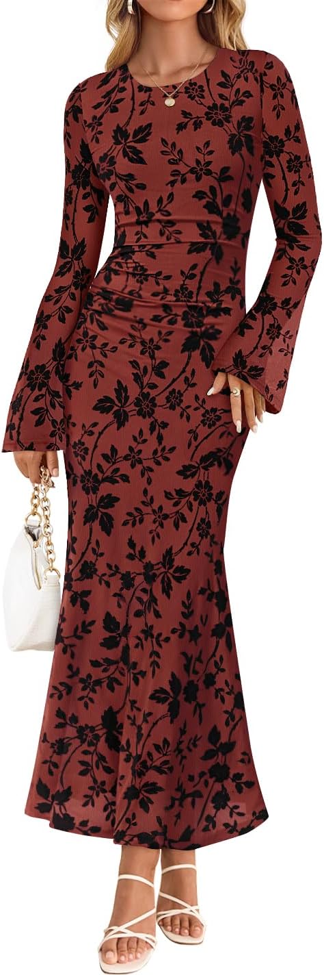 Stylish Long Sleeve Floral Bodycon Dress for Every Occasion