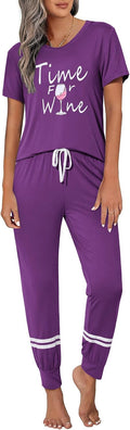 Ekouaer Womens Pajamas Set 2 Piece Lounge PJ Set - Soft Short Sleeve