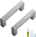 3 in Cabinet Pulls Brushed Nickel 30 Pack - Durable Square Handles