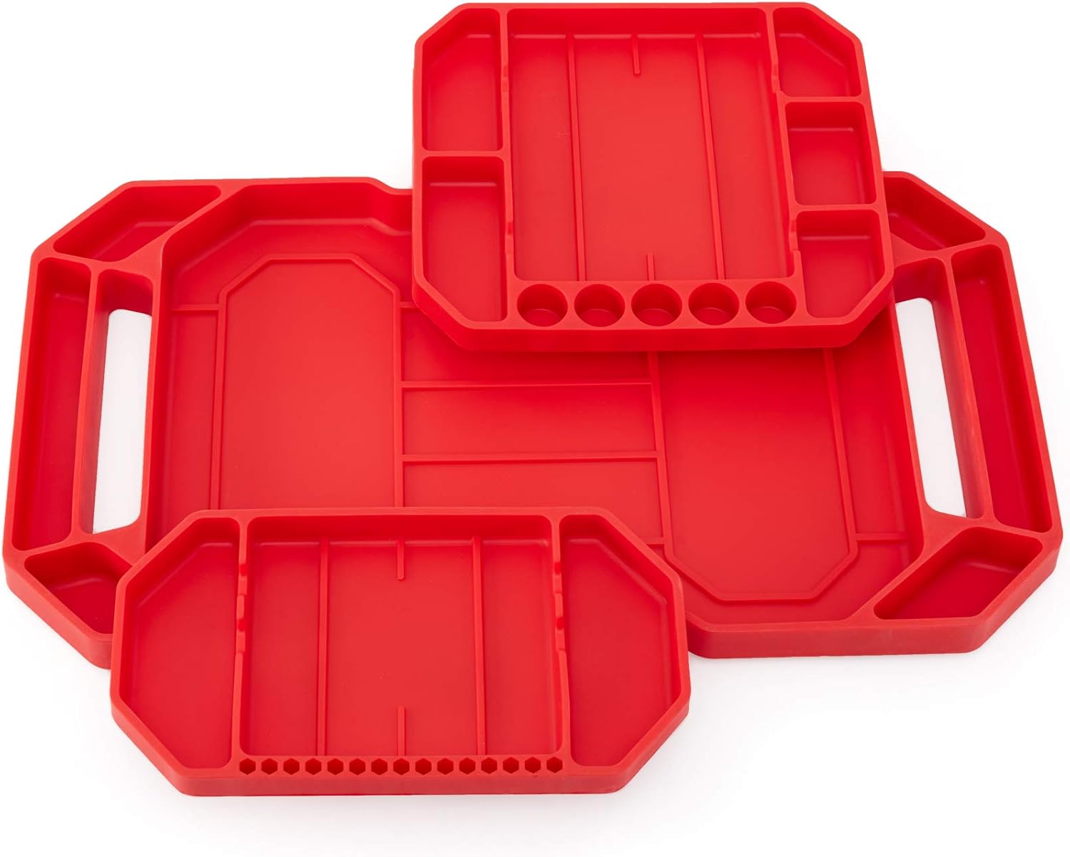 3pcs Large Non-Slip Flexible Silicone Tool Tray for Organizing