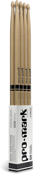 ProMark Classic Forward Hickory 5A Drum Sticks 4 Pack - Balanced Power