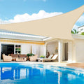 Sun Shade Sail 12ft x 14ft x 18.4ft Ivory Triangle Canopy - Cool UV