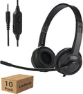 Bulk Headphones with Microphone for Classroom School 10 Pack - Durable