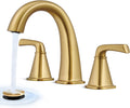 Widespread Bathroom Faucet 3 Hole Brushed Gold - Elegant Vanity