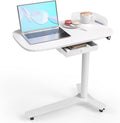 Rolling Desk Adjustable Height with Drawer and Wheels - Portable
