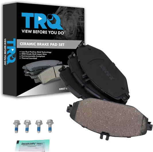 TRQ Front Brake Pads Ceramic for 2015-2020 Mercedes-Benz C300