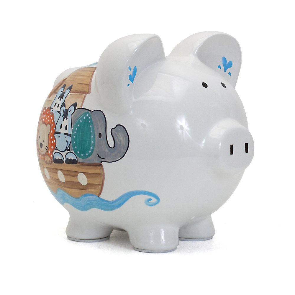 Child to Cherish Ceramic Piggy Bank for Boys, Noah's Ark Design