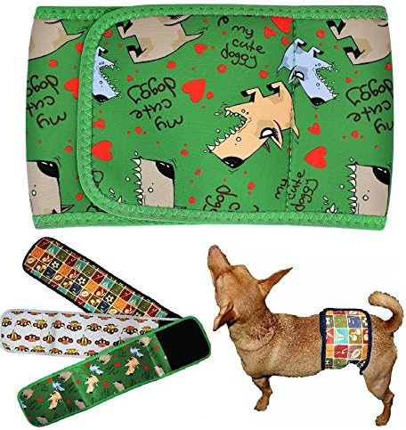 Reusable Neoprene Dog Belly Band for Large Dogs (Green, L)