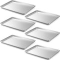 CURTA 6 Pack Aluminum Sheet Pan Half Size 18 x 13 in - Heavy Duty