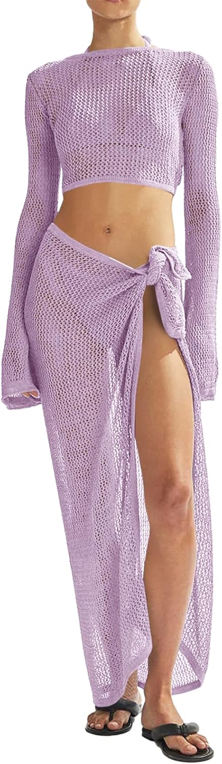 Women's Swimsuits Cover Ups Set for Crochet Bathing Suit Style