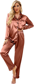 Luxurious Satin Pajama Set for Women with Long Sleeves