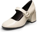 DREAM PAIRS Chunky Heels Mary Jane Pumps - Comfortable Office Shoe