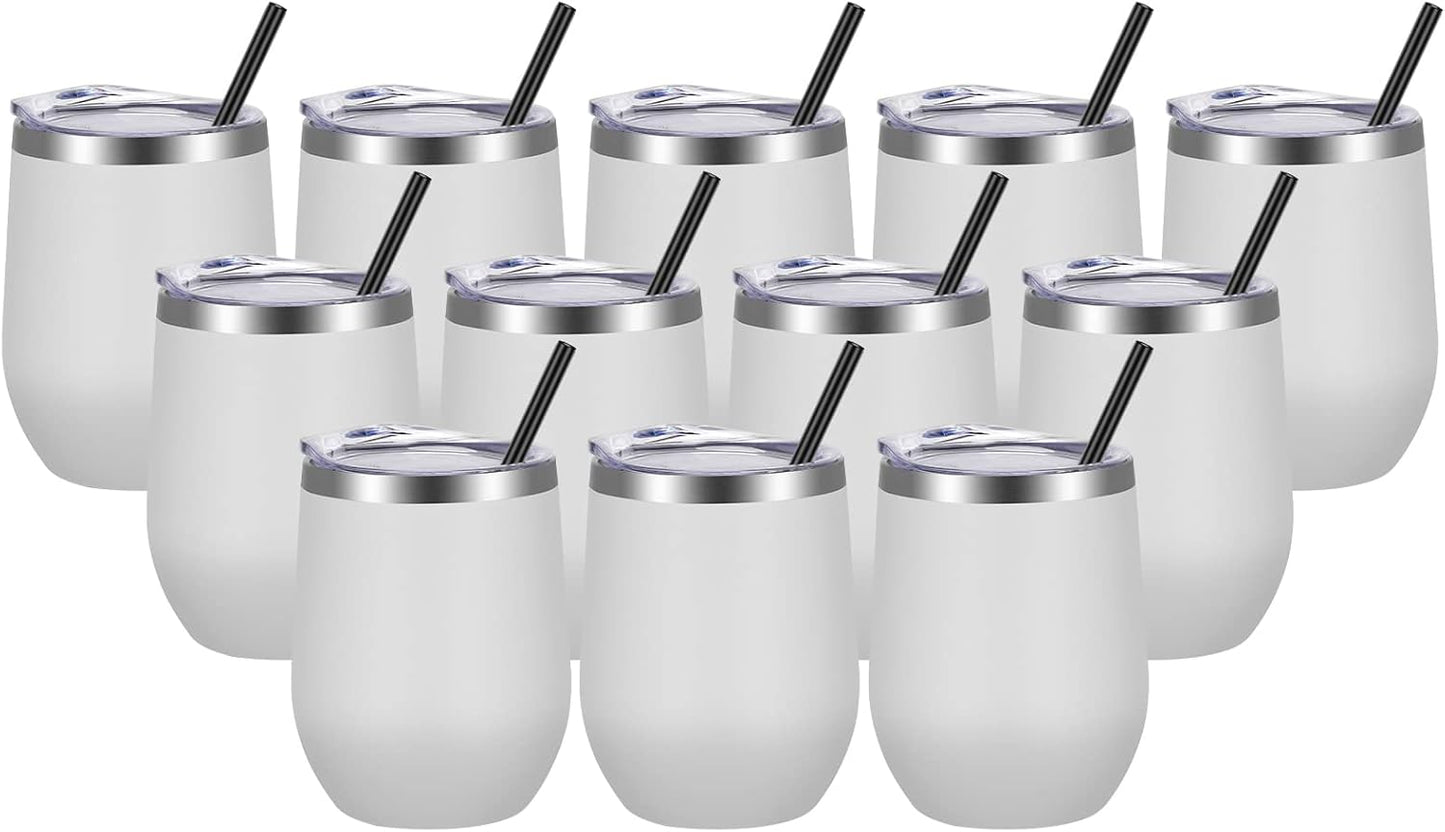 VEGOND Wine Tumblers Bulk 12 Pack for Stylish Drink Enjoyment