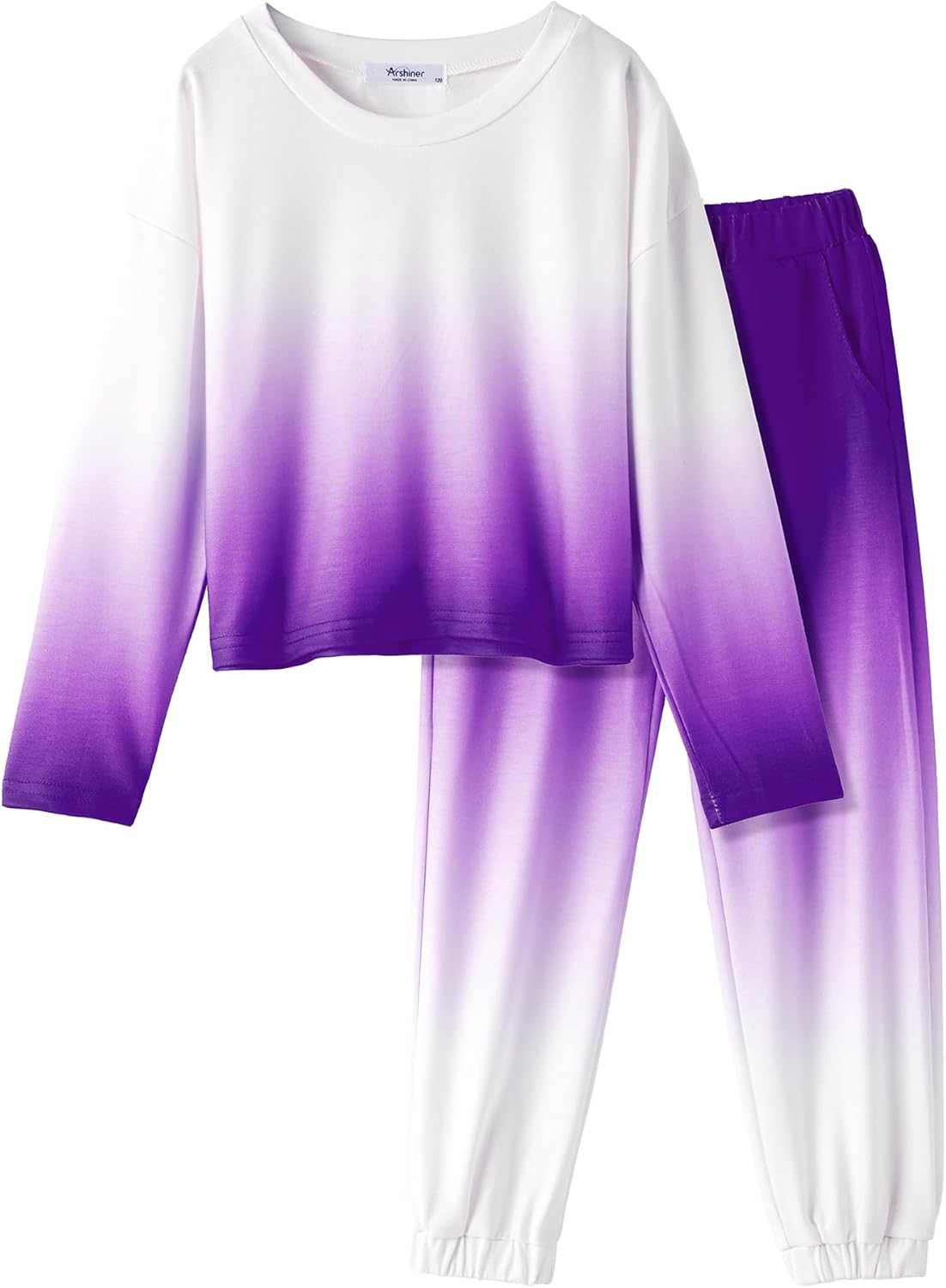 Arshiner Girls Tie Dye Sweatsuits Set for Ages 5-14 Y