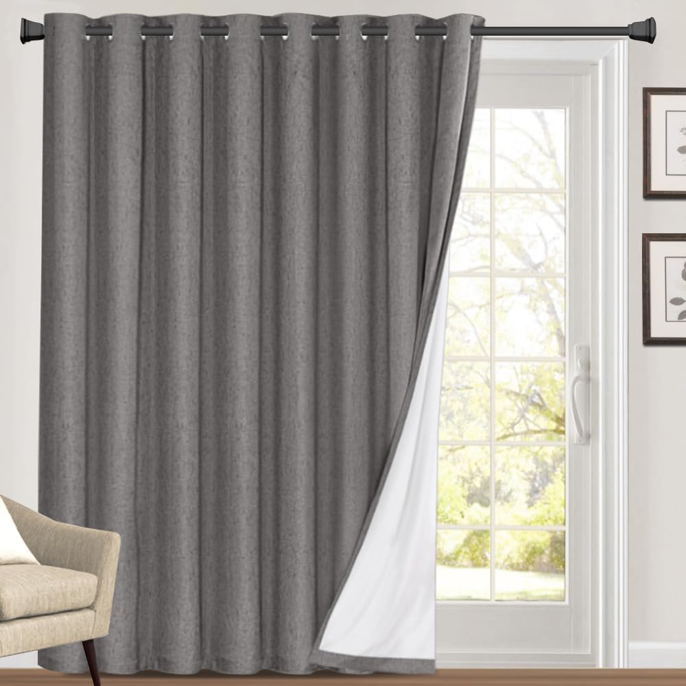 100% Blackout Curtains for Sliding Glass Door by PrinceDeco