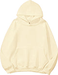 Lauweion Women Solid Fleece Loose Hoodie Sweatshirt - Cozy Oversized