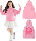 Ocean-Themed Pink Oversized Hoodie for Girls
