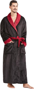 Mens Full Length Plush Fleece Robe Big and Tall - Warm Comfort