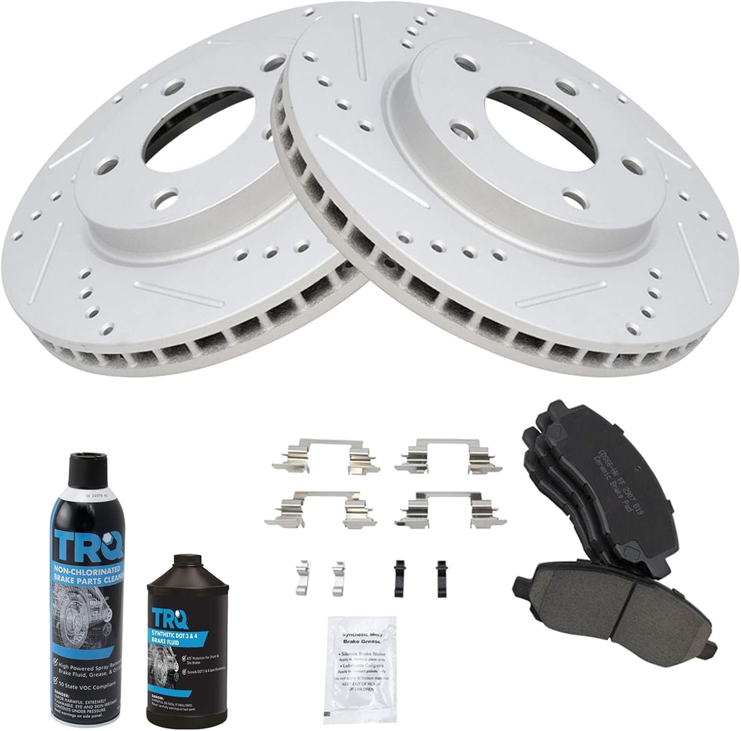 TRQ Front Performance Brake Pad & Rotor Kit for Dodge Caliber