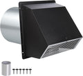 8 in Hooded Wall Vent with Screen and Damper - Heavy Duty Galvanized
