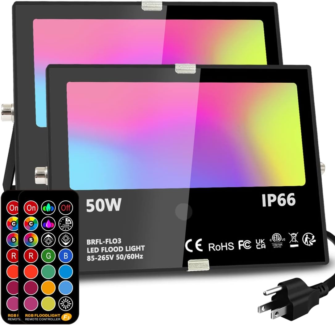 50W RGB Color Changing LED Flood Light for Outdoor Use