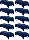 10 Pack 60 x 102 in Tablecloth Navy Blue - Stain & Wrinkle Resistant
