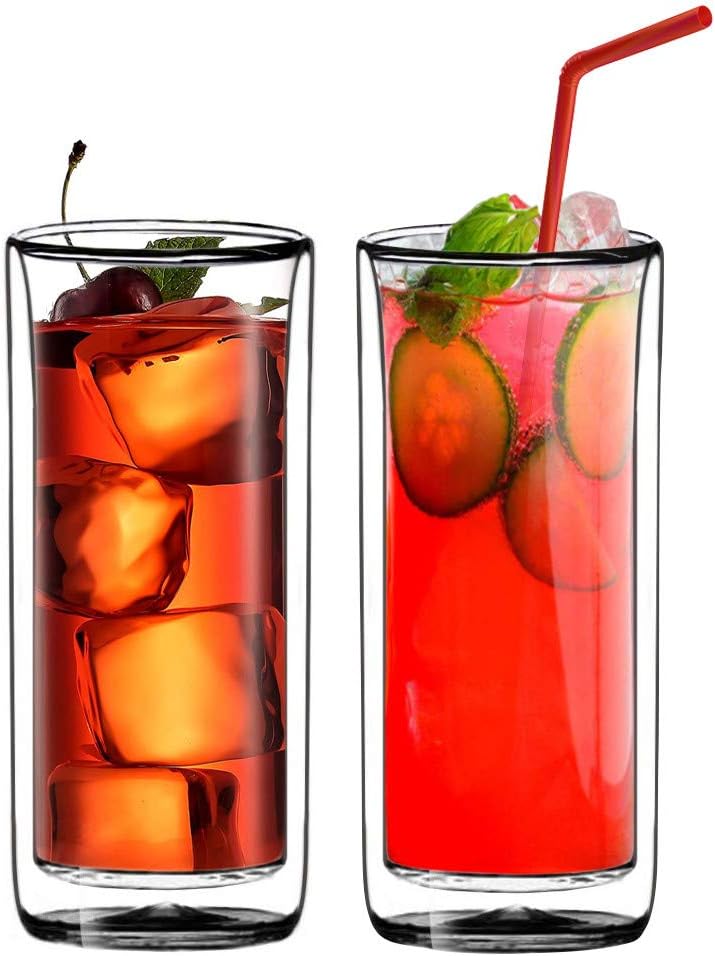 Sun's Tea 20oz Double Wall Insulated Thermo Glass Tumblers Set