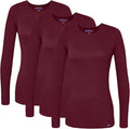 Sivvan Women's Long Sleeve Underscrub Tee 3-Pack for All-Day Comfort