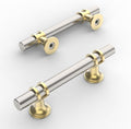 Amerdeco Brushed Satin Nickel and Gold Cabinet Pulls 3 in Hole Centers