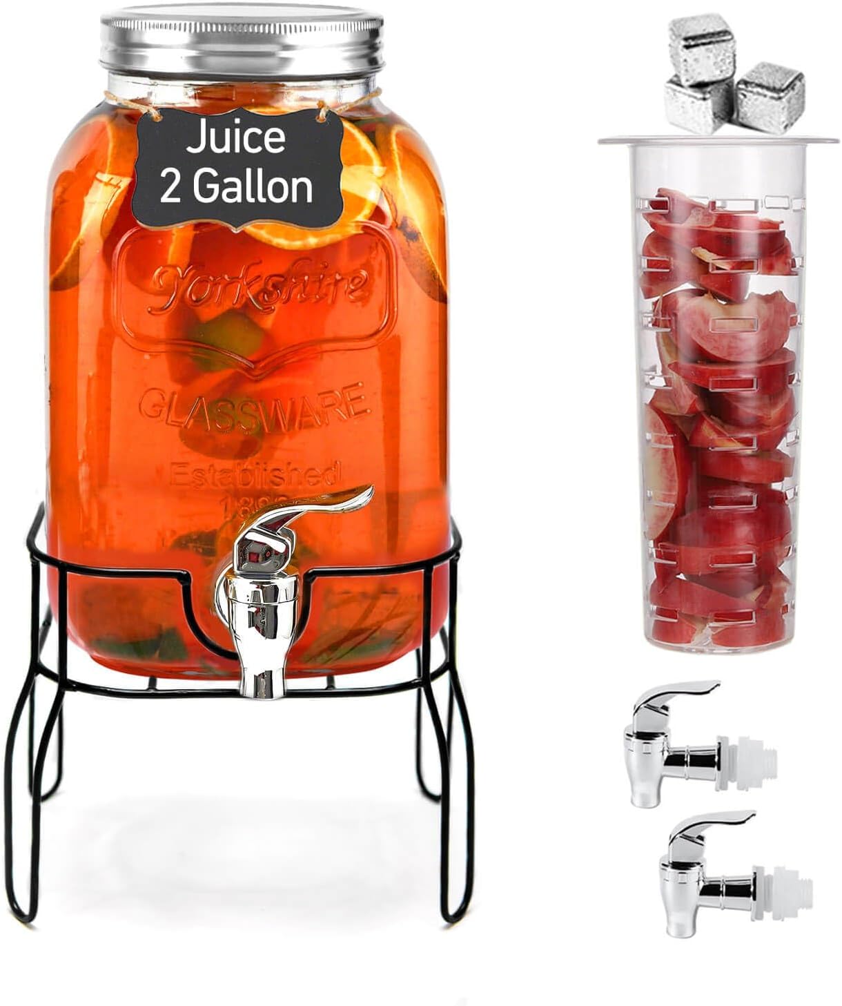 2 Gallon Drink Dispensers for Parties with Easy Press Spigots