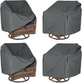 Waterproof Patio Chair Cover 4 Pack - Heavy Duty Grey Protection