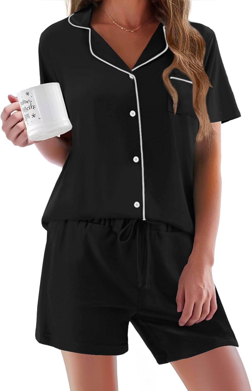 Ekouaer Pajamas Set for Women Soft 2 Piece Lounge Sets