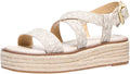 Michael Kors womens Lynn Espadrille Sandal - Logo Canvas Jute Flatform