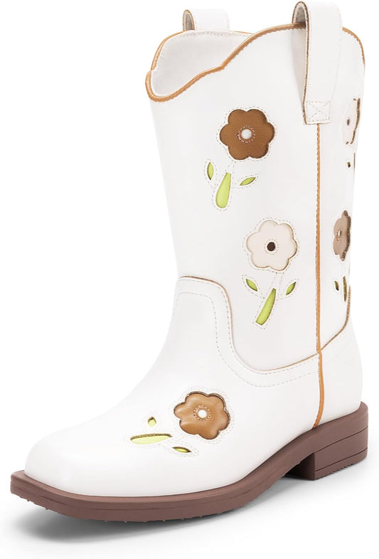 DREAM PAIRS Girls Cowgirl Boots for Toddler to Big Kid Fun