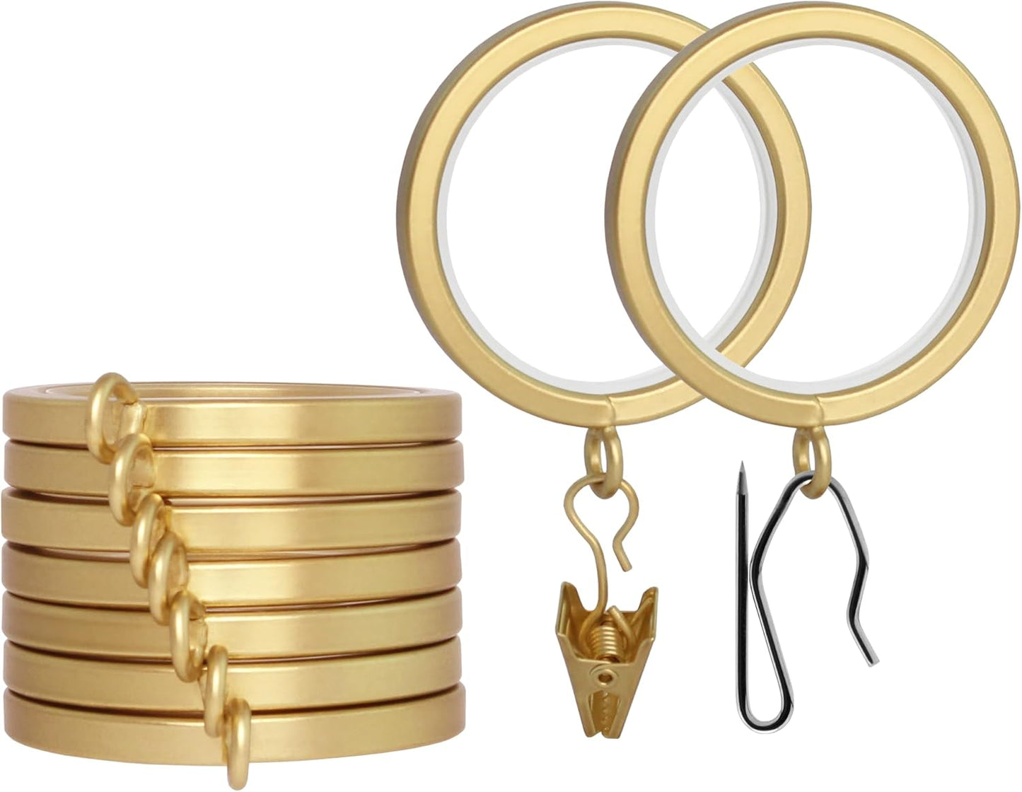 BlastHome Luxury Curtain Rings - Premium Metal with Smooth Inserts