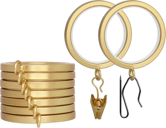 BlastHome Luxury Curtain Rings - Premium Metal with Smooth Inserts