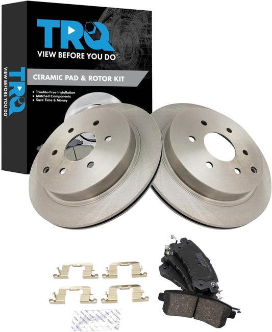 TRQ Rear Brake Pad & Rotor Kit for INFINITI QX56 and QX80