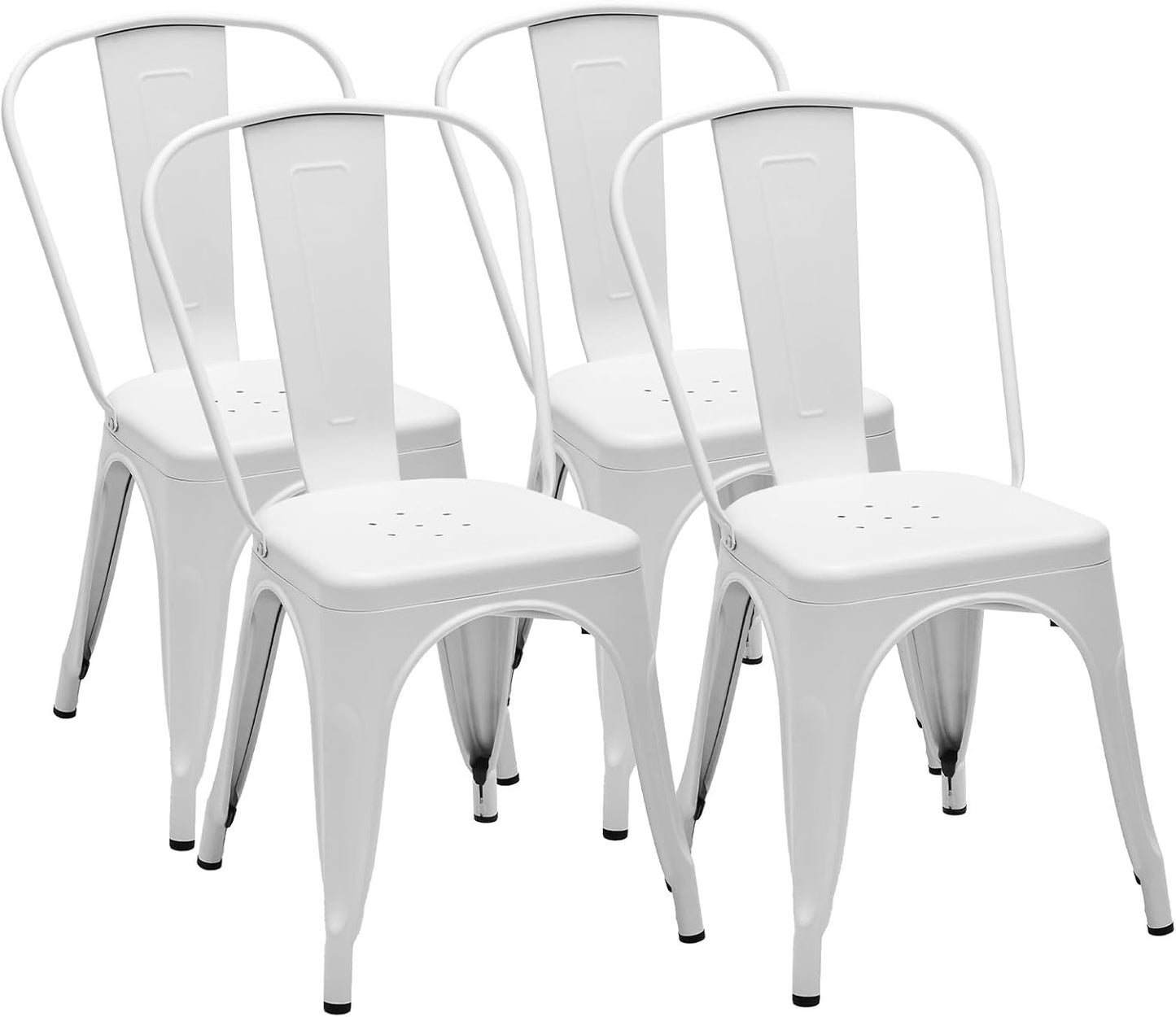 Durable Stackable Metal Dining Chairs Set of 4 for Versatile Use
