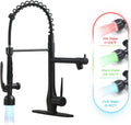 GIMILI Oil Rubbed Bronze Kitchen Faucet with LED - High Arc Pull Down