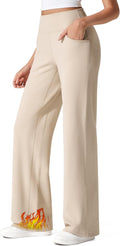 G4Free Fleece Lined Pants Women Wide Leg Work Trousers - Warm, Stylish