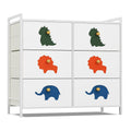 Kids Dresser with 6 Fabric Drawers - Tall Nursery Storage Organizer