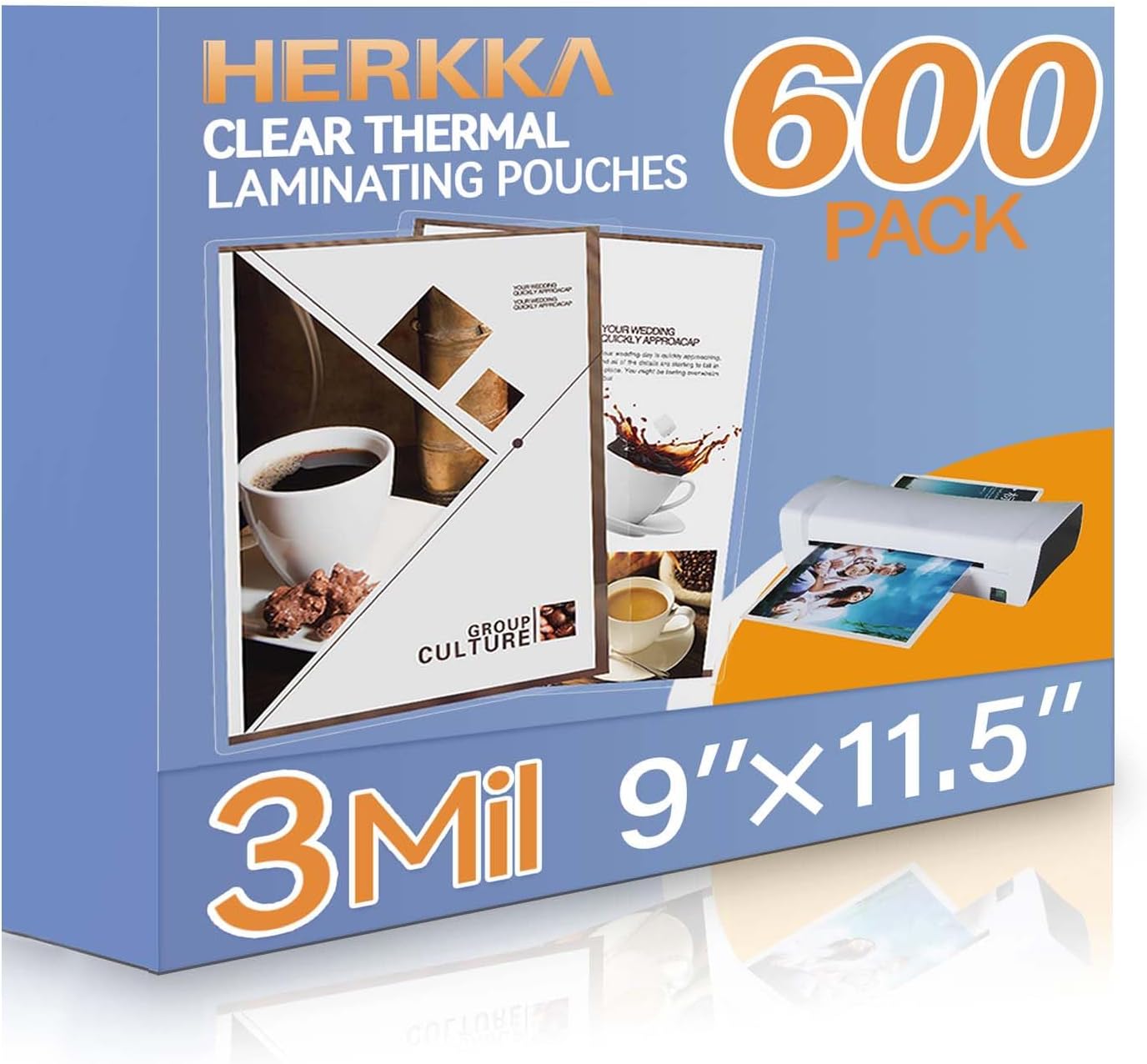 HERKKA Laminating Sheets for 8.5 x 11 Inch Documents, 600 Pack