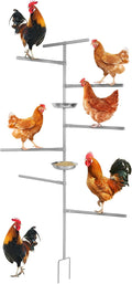 Chicken Perch Toy for Coop Wooden Roosting Bar - Dual Tray Perch