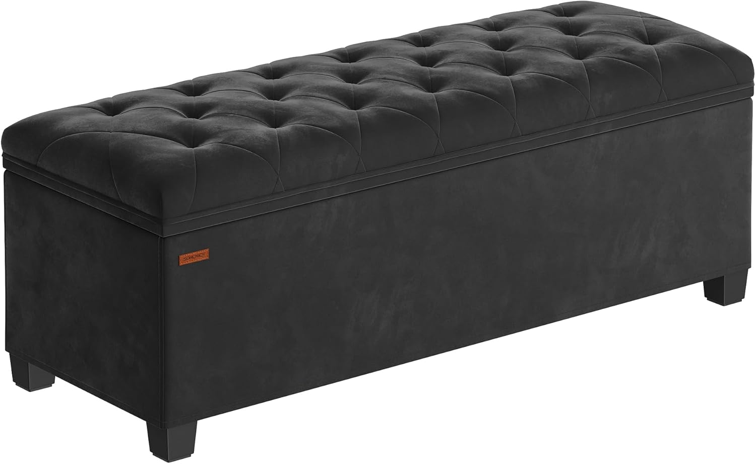 SONGMICS Velvet Storage Ottoman Bench for Stylish Living Spaces